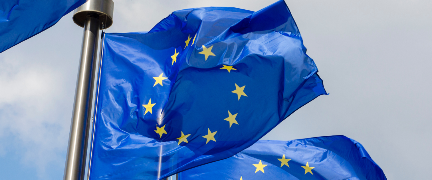 EU-Flaggen, die im Wind wehen